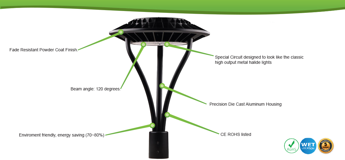 Led Pole Light Post Top Commercial Fixtures Led Pole Street Light Fixtures