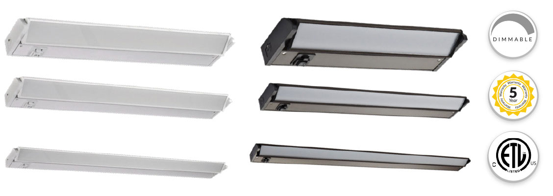 12 inch LED Undercabinet Lights Watt, Bronze, with swivel lens,  changeable color temperature and hi-low switch