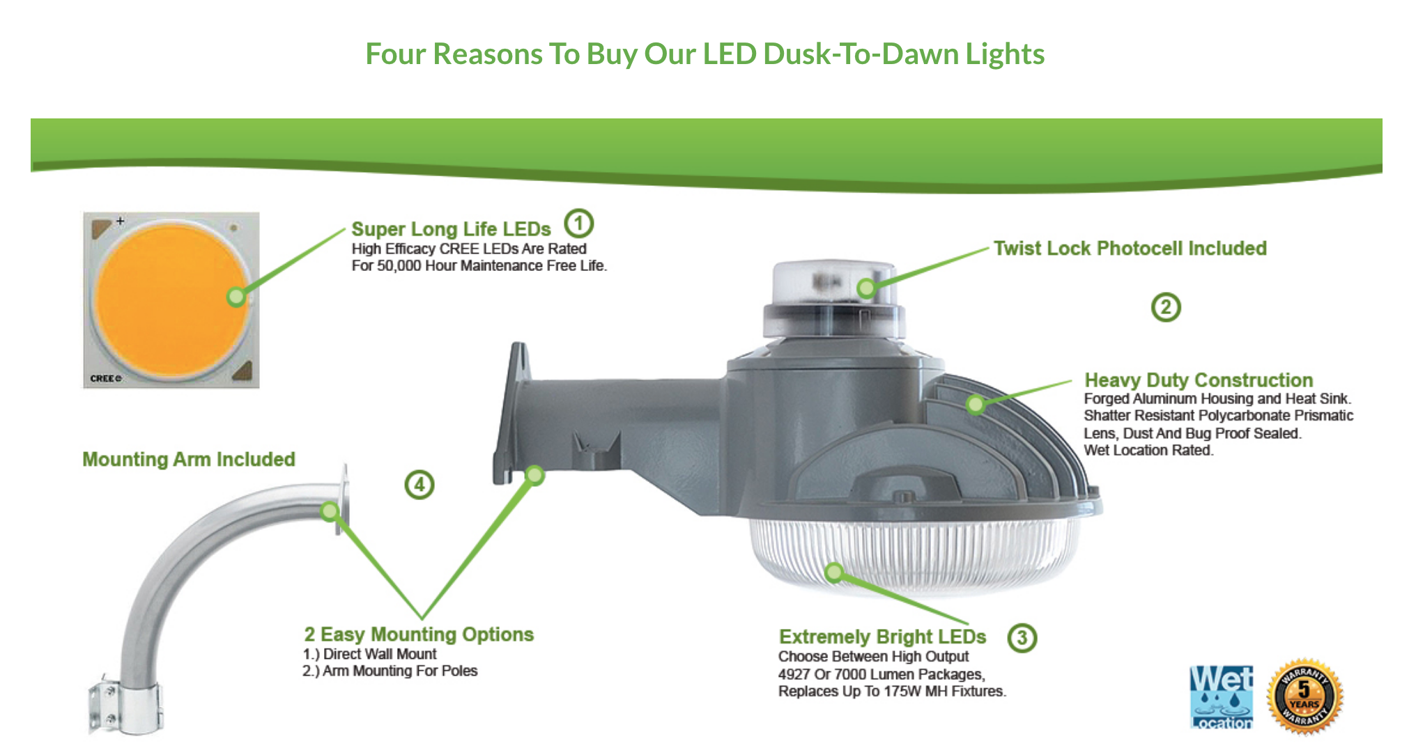  LED Area Security Pole Lights